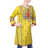 Women's Embroidered Kurti - Yellow - test-store-for-chase-value