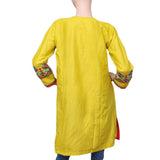 Women's Embroidered Kurti - Yellow - test-store-for-chase-value