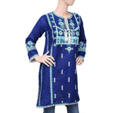 Women's Embroidered Kurti - Blue - test-store-for-chase-value