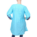 Women's Embroidered Kurti - Sky Blue - test-store-for-chase-value