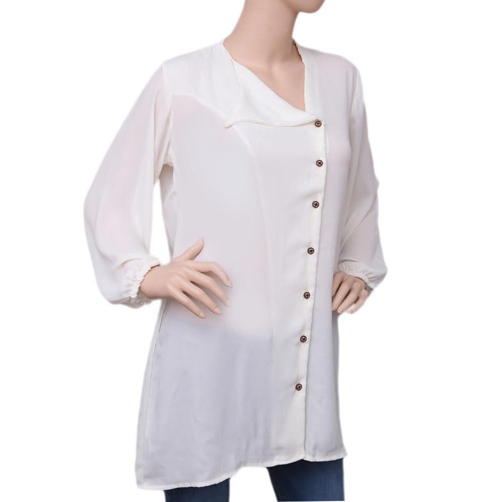 Women's Georgette Shirt - White - test-store-for-chase-value