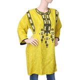 Women's Embroidered Kurti - Yellow - test-store-for-chase-value