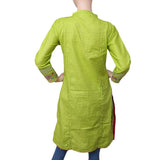 Women's Embroidered Cotton Kurti - Light Green - test-store-for-chase-value