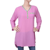 Women's Georgette Embroidered Top - Purple - test-store-for-chase-value