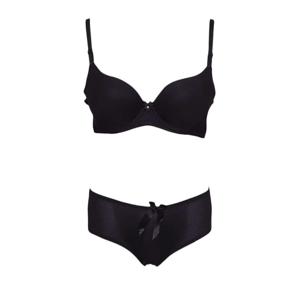 Women's Ring Foam Bra & Panty Set - Black - test-store-for-chase-value