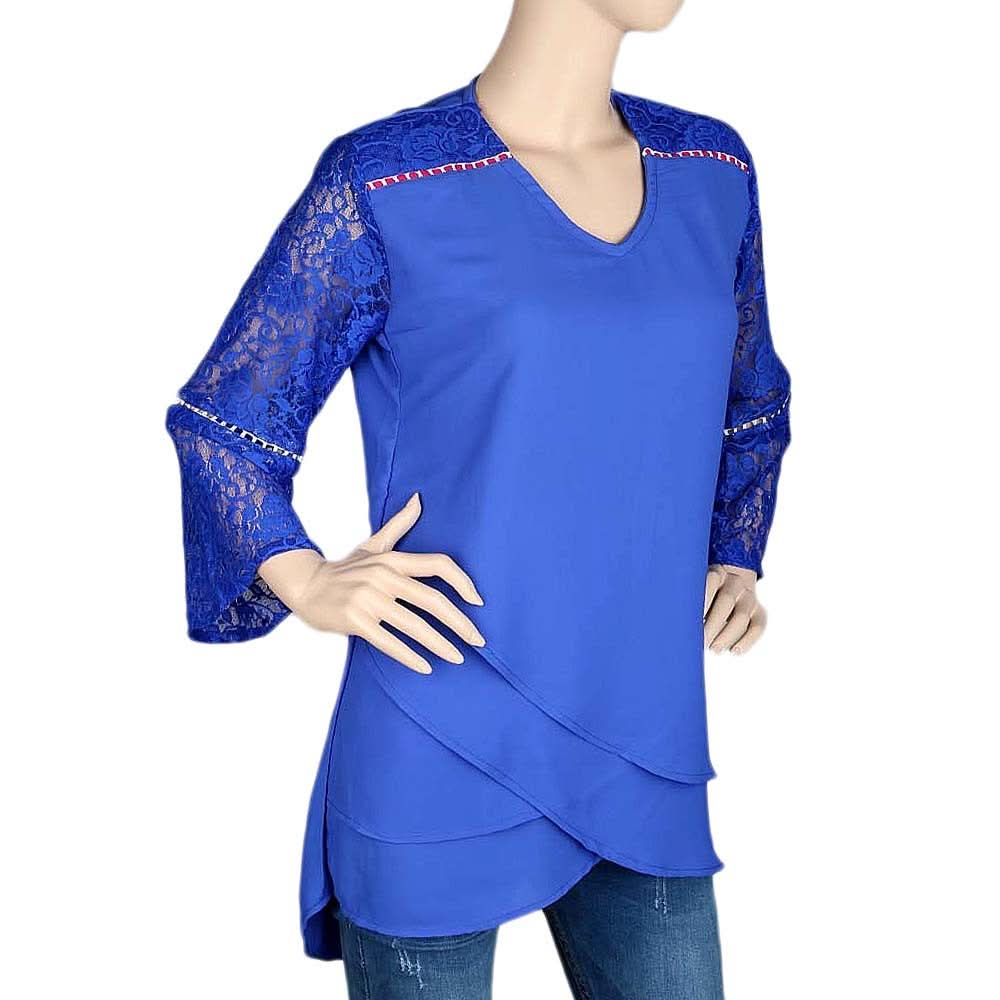 Women's Fancy Georgette Top - Blue - test-store-for-chase-value