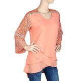Women's Fancy Georgette Top - Peach - test-store-for-chase-value