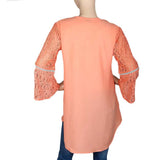 Women's Fancy Georgette Top - Peach - test-store-for-chase-value
