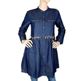 Women's Embroidered Denim Top - Dark Blue - test-store-for-chase-value