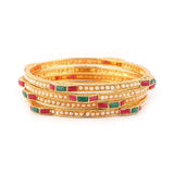 Women's Fancy Bangles Set 4 Pcs - Golden - test-store-for-chase-value