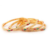 Women's Fancy Bangles Set 4 Pcs - Golden - test-store-for-chase-value