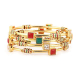 Women's Fancy Bangles Set 4 Pcs - Golden - test-store-for-chase-value