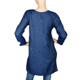 Women's Embroidered Kurti - Blue - test-store-for-chase-value