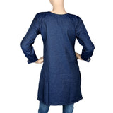 Women's Embroidered Kurti - Dark Blue - test-store-for-chase-value