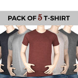 Men's Round Neck T-Shirt Pack Of 5 - Multi - test-store-for-chase-value