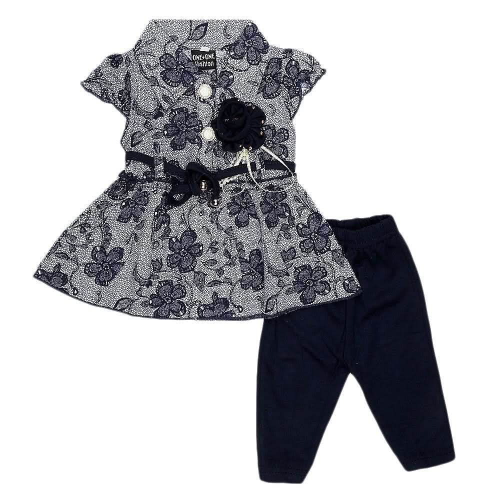 Newborn Girls Fany Frock - Navy Blue - Navy/Blue - test-store-for-chase-value