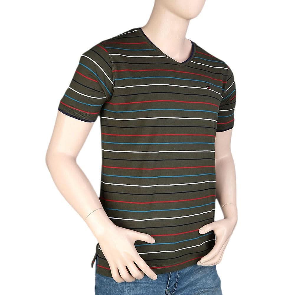 Men's V-Neck Half Sleeve T-Shirt - Multi - test-store-for-chase-value