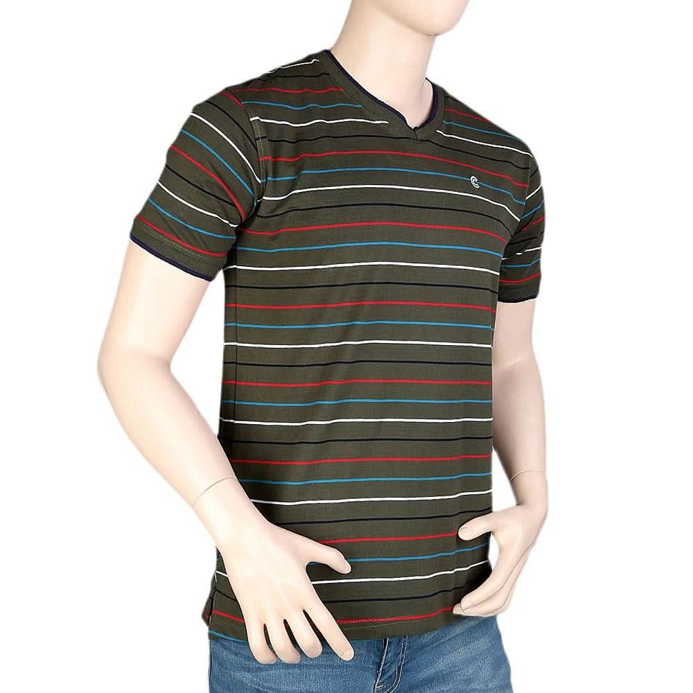 Men's V-Neck Half Sleeve T-Shirt - Multi - test-store-for-chase-value