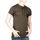 Men's Round Neck Half Sleeve T-Shirt - Dark Green - test-store-for-chase-value