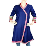 Women's Embroidered Short Kurti - Navy Blue - Navy/Blue - test-store-for-chase-value