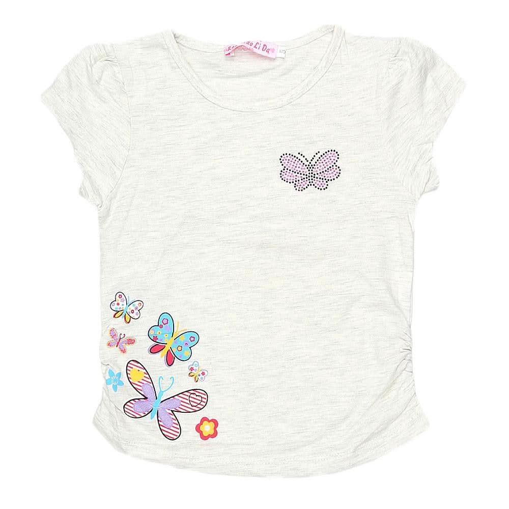 Newborn Girls Half Sleeve Printed T-Shirt - Light Grey - test-store-for-chase-value