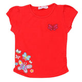 Newborn Girls Half Sleeve Printed T-Shirt - Red - test-store-for-chase-value