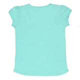 Girls Half Sleeve Printed T-Shirt - Cyan - test-store-for-chase-value