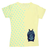 Girls Half Sleeve Printed T-Shirt - Yellow - test-store-for-chase-value
