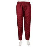 Women's Embroidered Trouser - Maroon - Maroon - test-store-for-chase-value