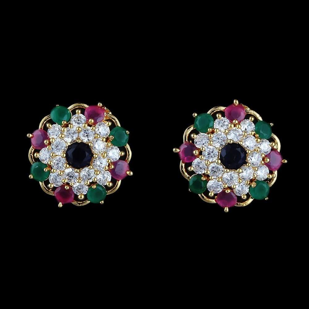 American Diamond Ear Tops - Multi - test-store-for-chase-value