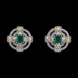 American Diamond Ear Tops - Golden & Green - test-store-for-chase-value