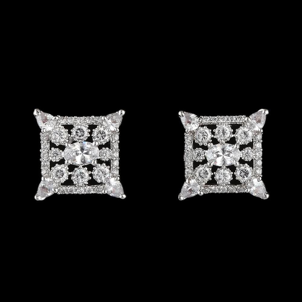 American Diamond Ear Tops - Silver - test-store-for-chase-value