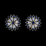 American Diamond Ear Tops - Blue & Golden - test-store-for-chase-value