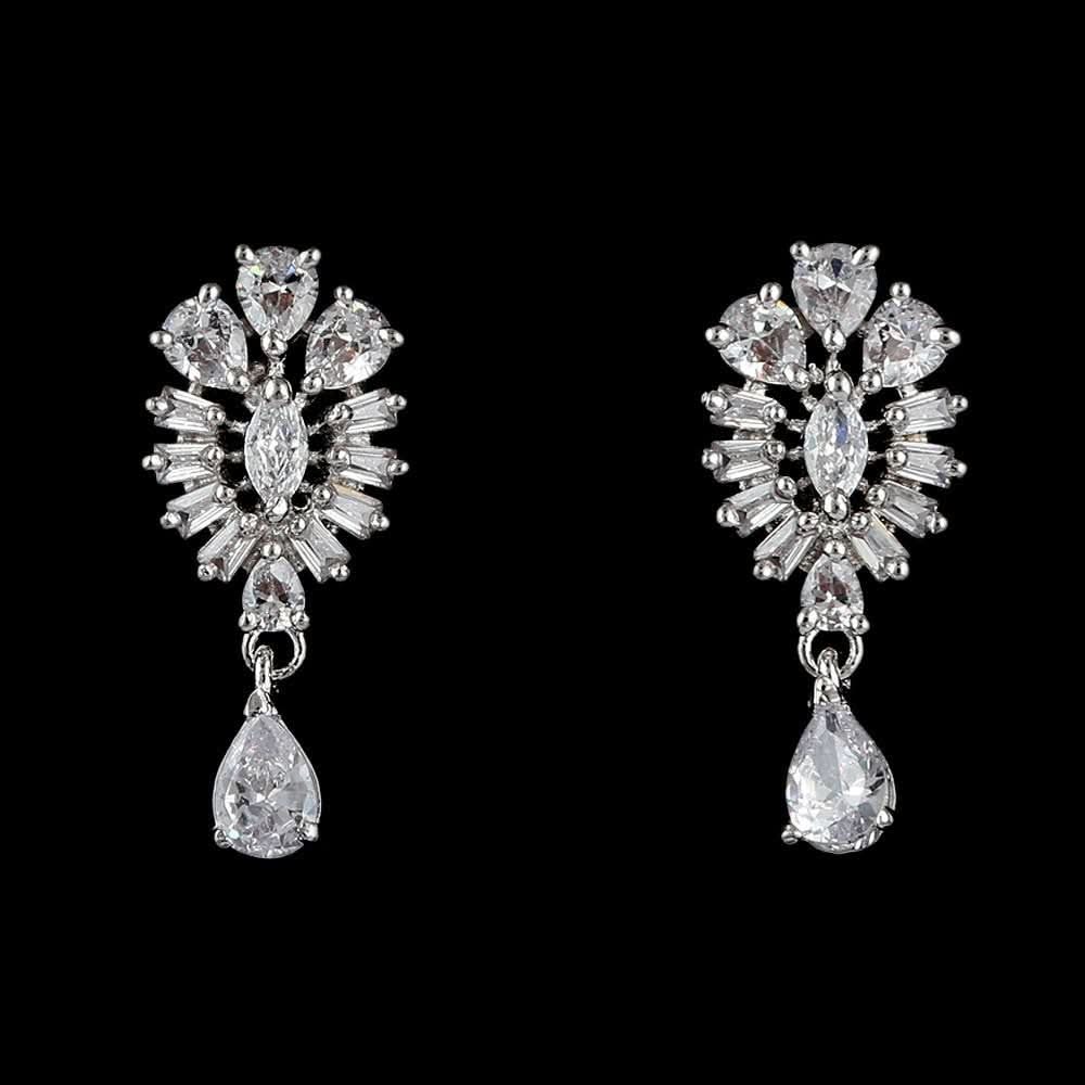 American Diamond Ear Tops - Silver - test-store-for-chase-value