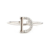 Women's Alphabet Finger Ring - Silver - Silver - test-store-for-chase-value