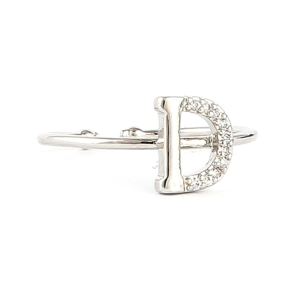 Women's Alphabet Finger Ring - Silver - Silver - test-store-for-chase-value