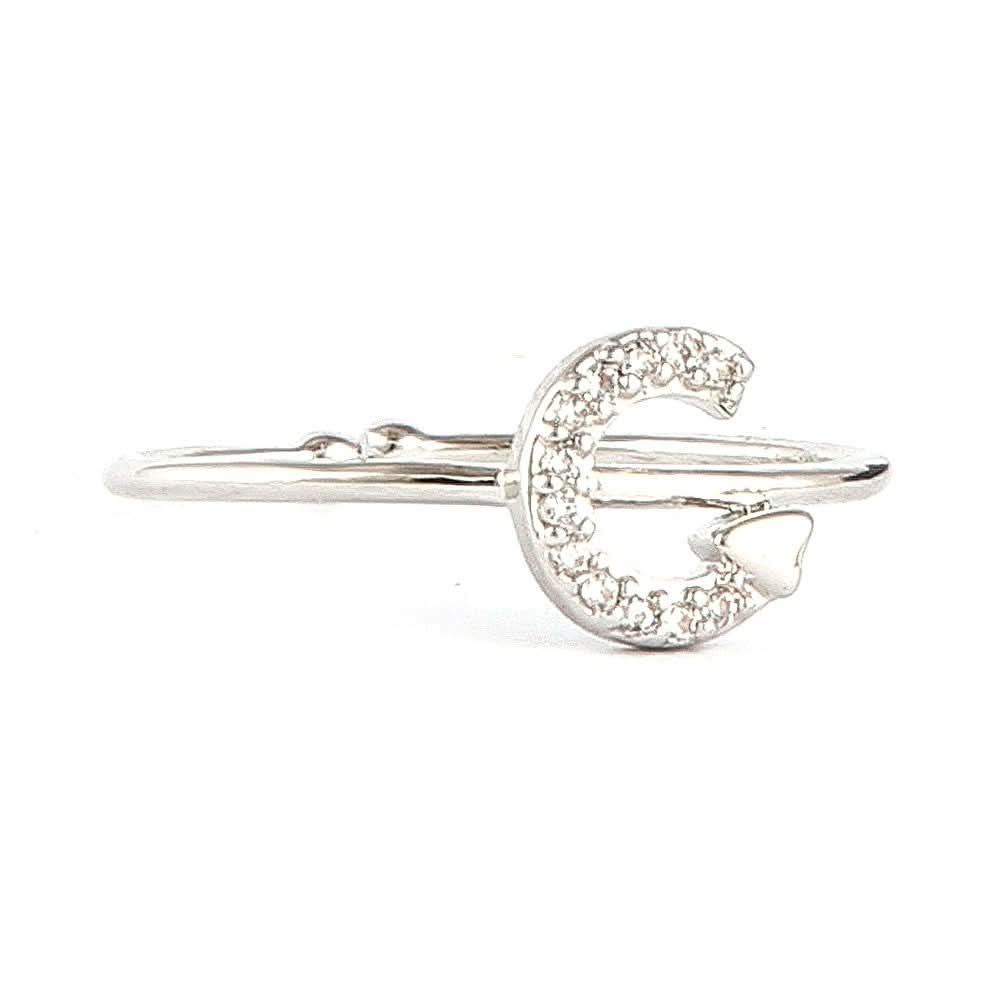 Women's Alphabet Finger Ring - Silver - Silver - test-store-for-chase-value