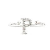 Women's Alphabet Finger Ring - Silver - Silver - test-store-for-chase-value