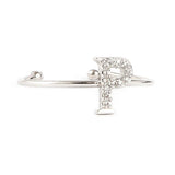 Women's Alphabet Finger Ring - Silver - Silver - test-store-for-chase-value