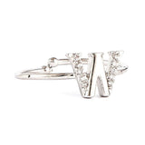 Women's Alphabet Finger Ring - Silver - Silver - test-store-for-chase-value