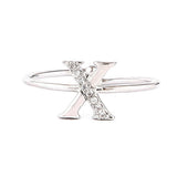Women's Alphabet Finger Ring - Silver - Silver - test-store-for-chase-value