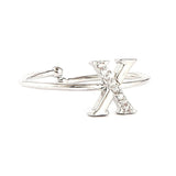Women's Alphabet Finger Ring - Silver - Silver - test-store-for-chase-value
