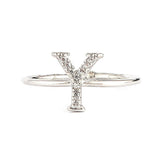 Women's Alphabet Finger Ring - Silver - Silver - test-store-for-chase-value
