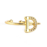 Women's Alphabet Finger Ring - Golden - Golden - test-store-for-chase-value