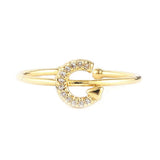 Women's Alphabet Finger Ring - Golden - Golden - test-store-for-chase-value