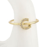 Women's Alphabet Finger Ring - Golden - Golden - test-store-for-chase-value