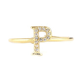 Women's Alphabet Finger Ring - Golden - Golden - test-store-for-chase-value