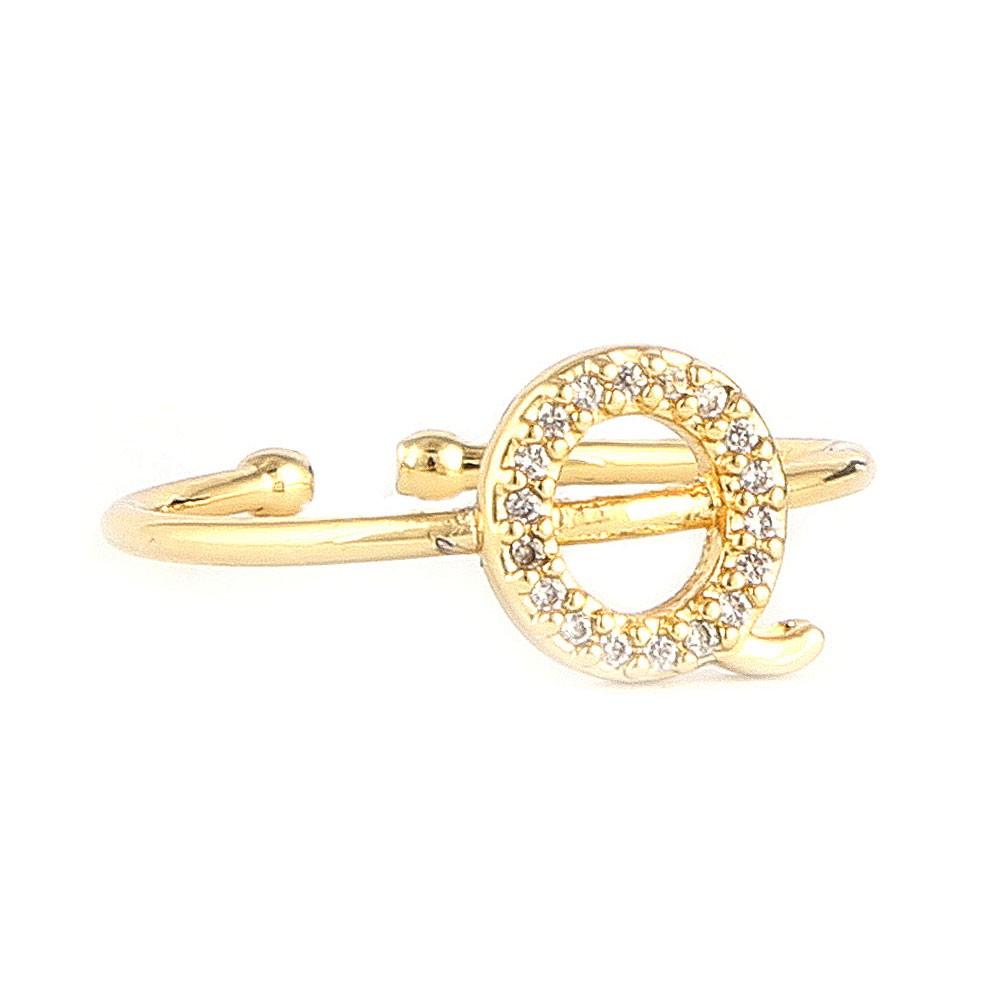 Women's Alphabet Finger Ring - Golden - Golden - test-store-for-chase-value