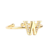 Women's Alphabet Finger Ring - Golden - Golden - test-store-for-chase-value