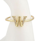 Women's Alphabet Finger Ring - Golden - Golden - test-store-for-chase-value